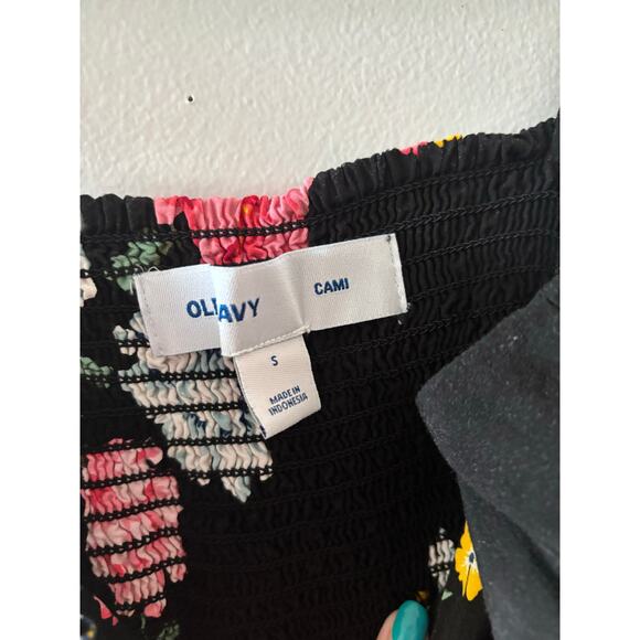 Old Navy Floral Mini Cami Dress Size Small Black Sundress Fit and Flare Spring - Picture 3 of 7